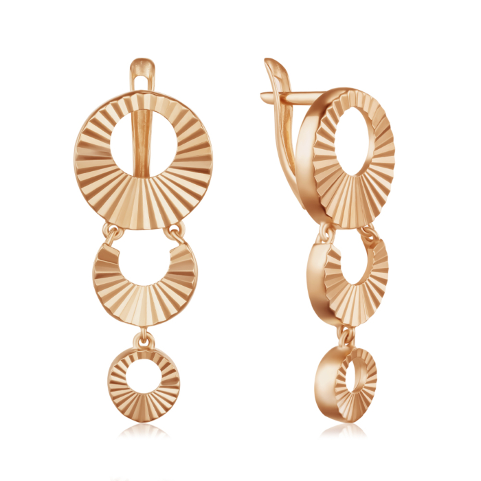 Золоті сережки без вставки. Артикул 23026/01/2