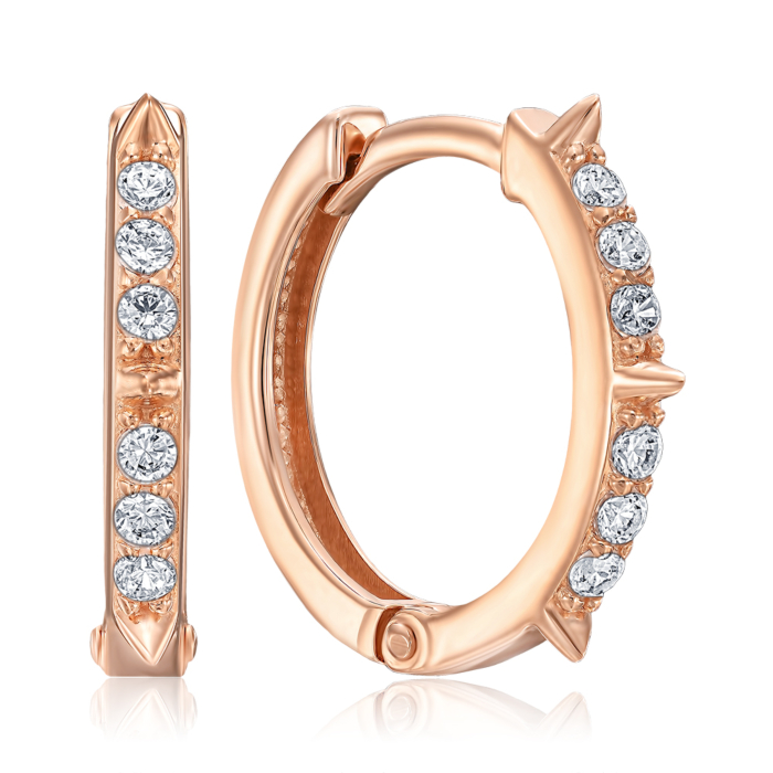 Золоті сережки з фіанітами. Артикул 23038/01/0/3