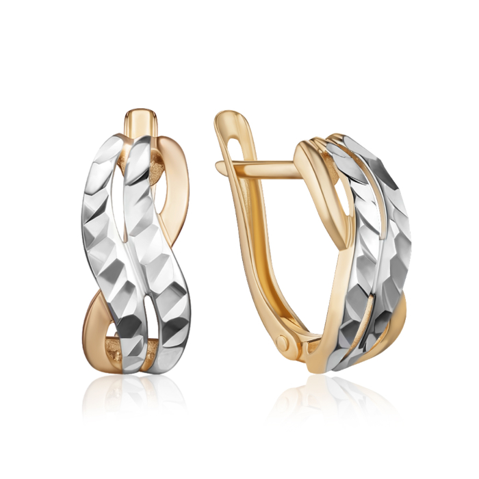 Золоті сережки без вставки. Артикул 23041/01/3