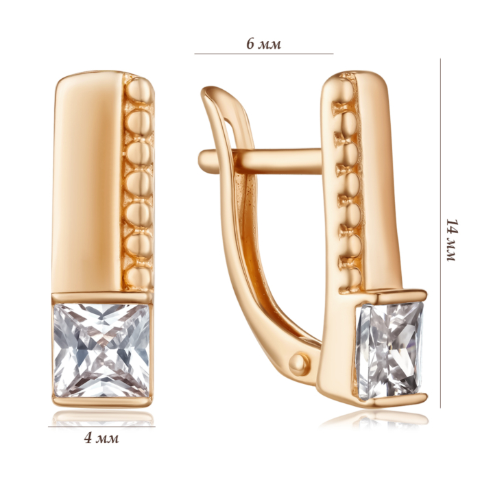 Золоті сережки. Артикул 23052/01/0/487