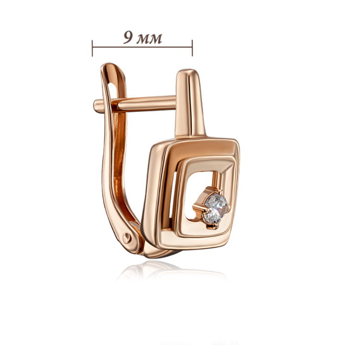 Золоті сережки з фіанітом. Артикул 23059/01/0/52