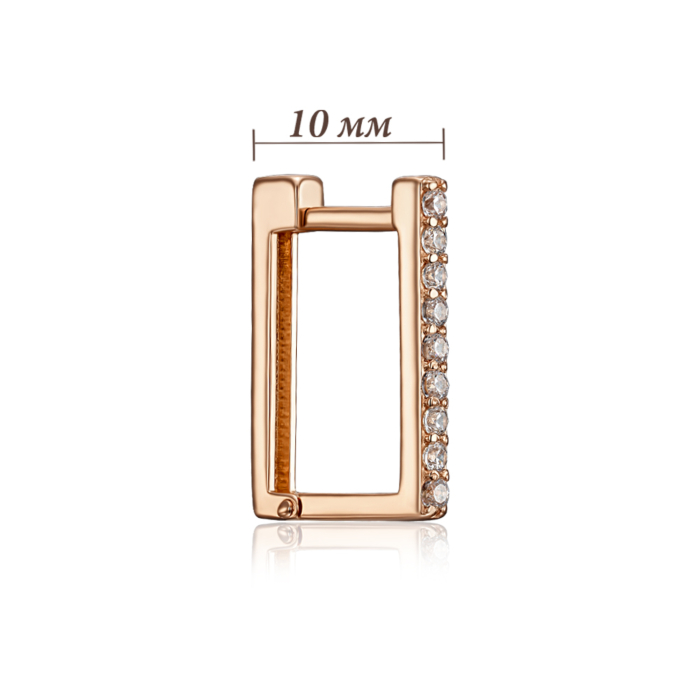 Золотые серьги с фианитами. Артикул 23063/01/0/3