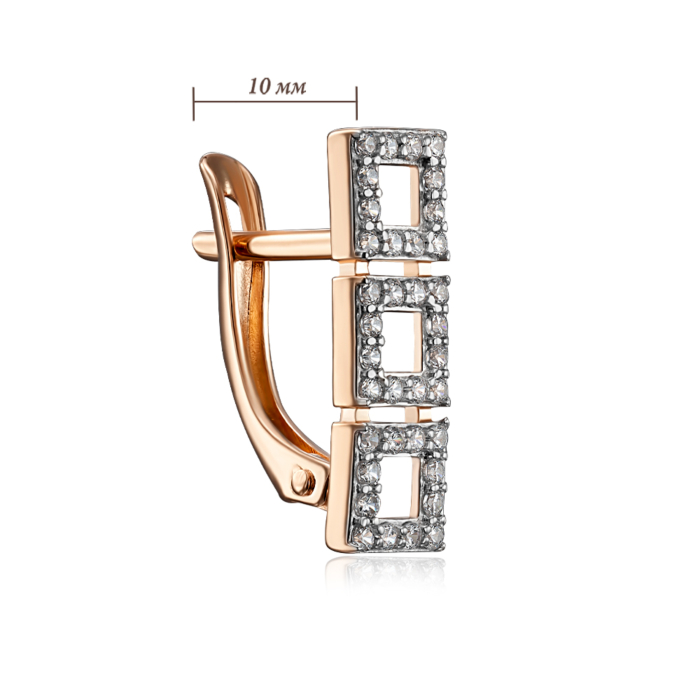 Золоті сережки з фіанітами. Артикул 23078/01/1/1