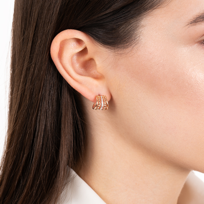 Золоті сережки з фіанітами. Артикул 23083/01/1/1