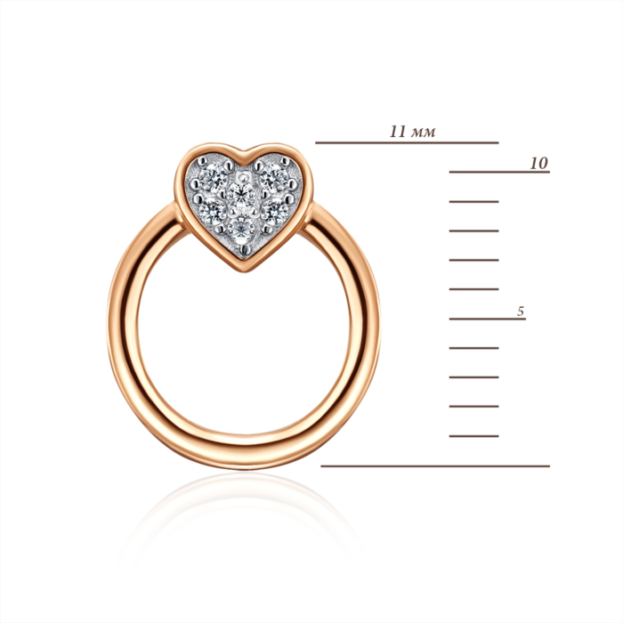 Золоті пусети з фіанітами. Артикул 23084/01/1/1