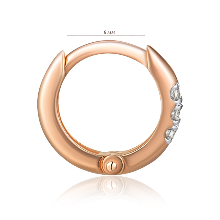 Золоті сережки з фіанітами. Артикул 23085/01/1/13