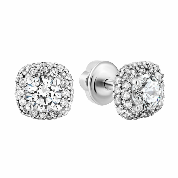 Срібні сережки-пусети з фіанітами. Артикул UG52310/1р-CZ