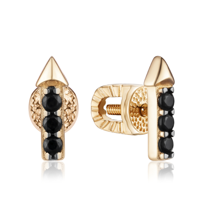 Золоті сережки з фіанітами. Артикул 23111/01/1/348