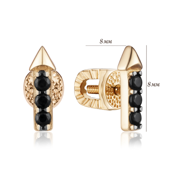 Золоті сережки з фіанітами. Артикул 23111/01/1/348