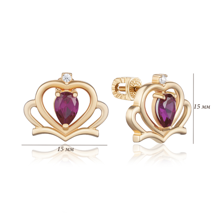 Золоті сережки з фіанітами. Артикул 23112/01/0/2974