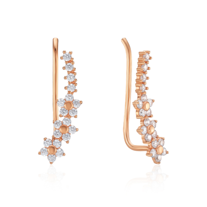 Золотые каффы с фианитами. Артикул 23121/01/0/3