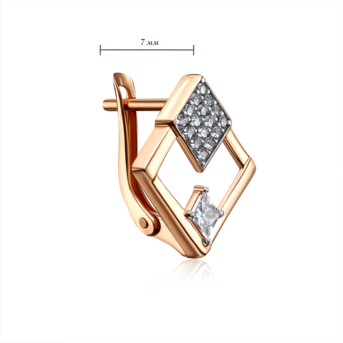 Золотые серьги с фианитами. Артикул 23136/01/1/1329