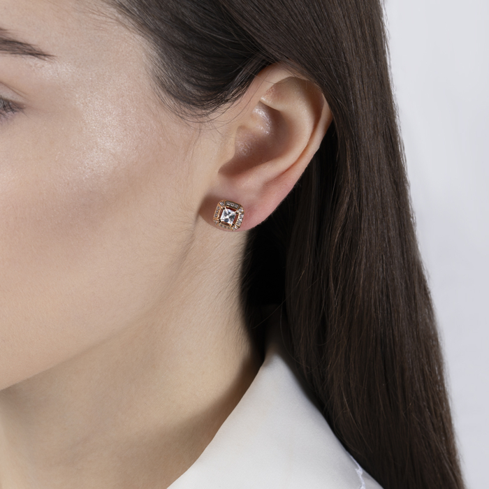 Золоті пусети з фіанітами. Артикул 23140/01/1/1320