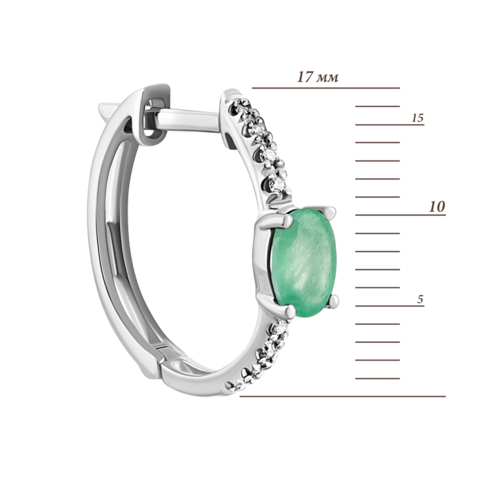 Золоті сережки з діамантами і смарагдами. Артикул UG523142/1EMD