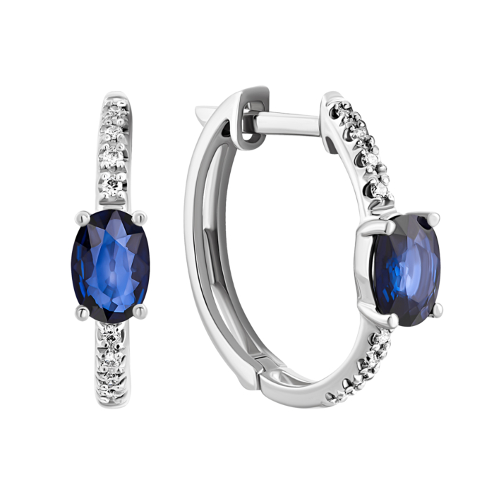 Золоті сережки з сапфірами і діамантами. Артикул UG523142/1SAPH