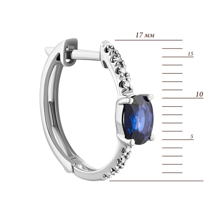 Золоті сережки з сапфірами і діамантами. Артикул UG523142/1SAPH