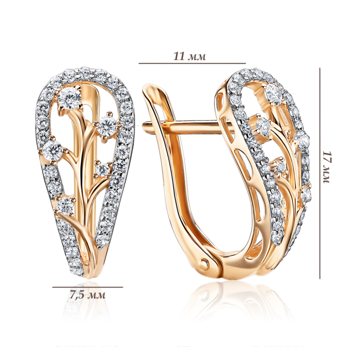 Золотые серьги. Артикул 23142/01/1/117