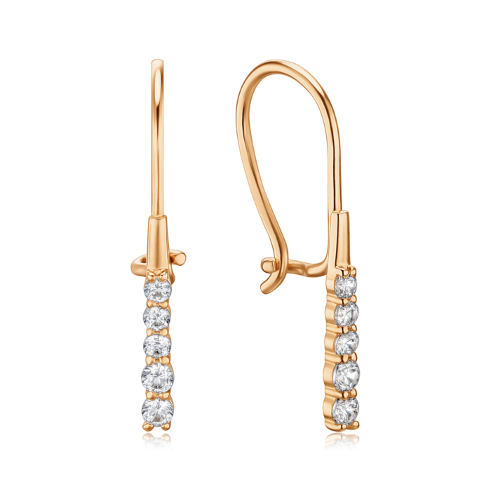 Золоті сережки з фіанітами 23163/01/0/147