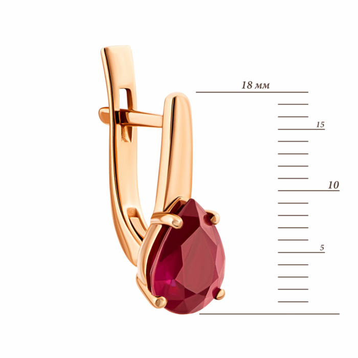Золотые серьги с рубином. Артикул UG523165RUBY