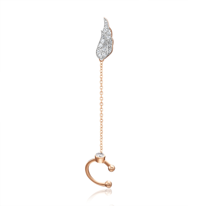 Золота сережка з фіанітами. Артикул 23177/01/1/243