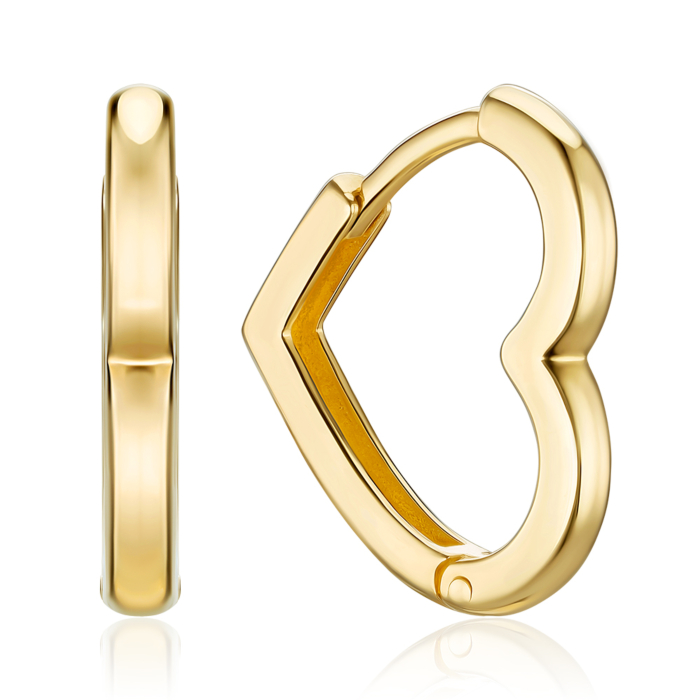 Золоті сережки-конго Сердечки без вставки 23181/03/0