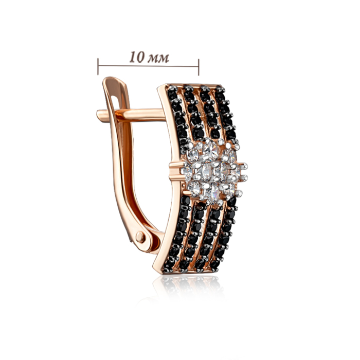 Золоті сережки з фіанітами. Артикул 23182/01/1/4637