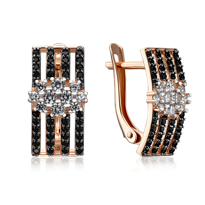 Золоті сережки з фіанітами. Артикул 23182/01/1/4637