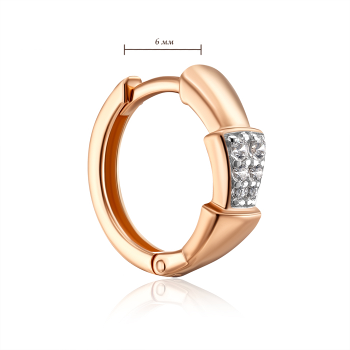 Золотые серьги-конго с фианитами. Артикул 23183/01/1/75