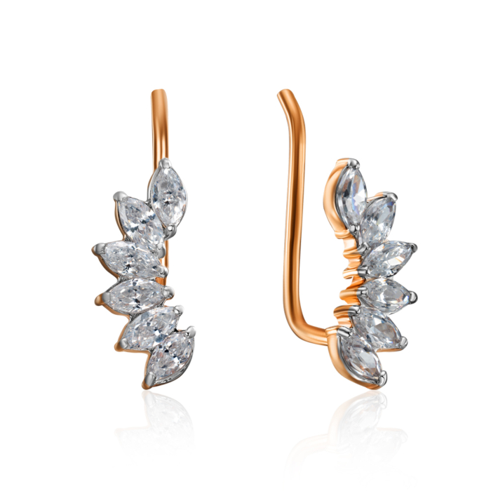 Золотые каффы с фианитами. Артикул 23191/01/1/1236