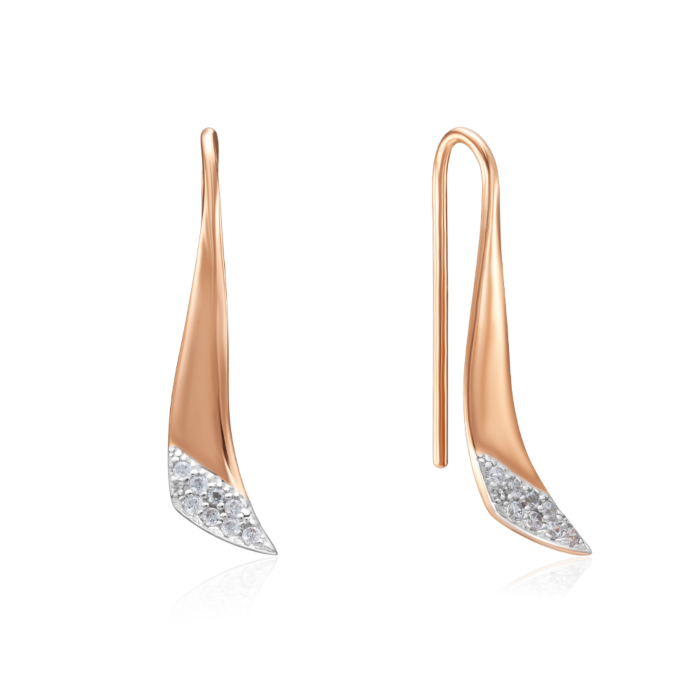 Золотые серьги с фианитами. Артикул 23230/01/1/1