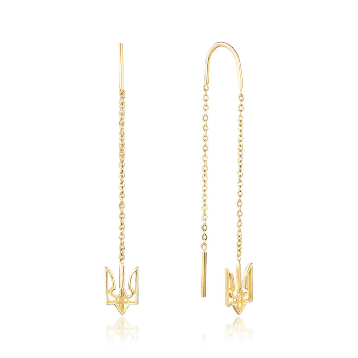 Золотые серьги без вставки. Артикул 23239/03/0