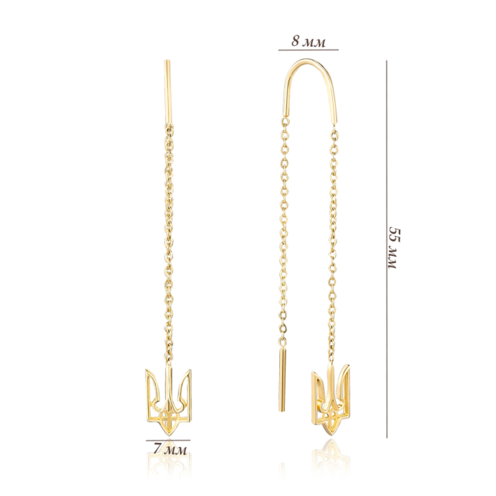 Золотые серьги без вставки. Артикул 23239/03/0