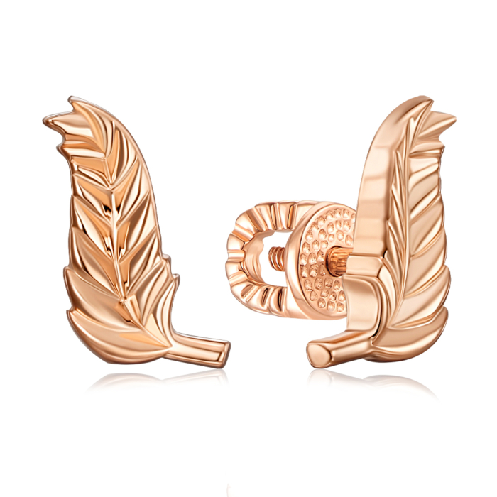 Золотые пуссеты "Колосок". Артикул 23246/01/0