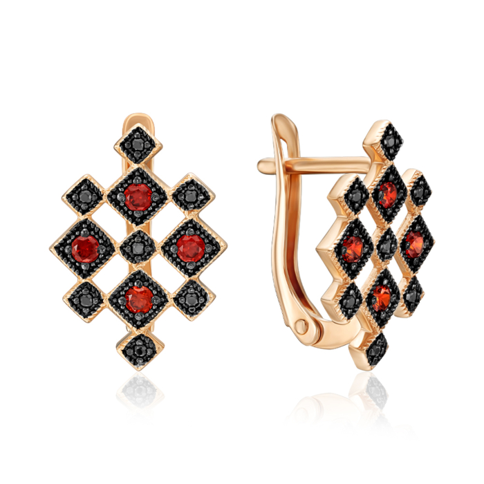 Золотые серьги с фианитами. Артикул 23247/01/1/4410