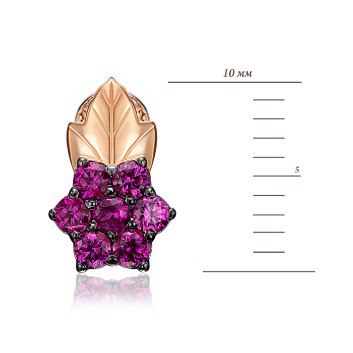 Золотые пуссеты с фианитами. Артикул 23253/01/1/306