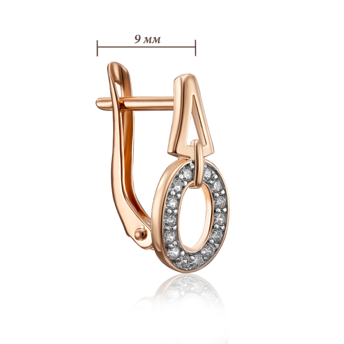 Золоті сережки з фіанітами. Артикул 23261/01/1/13