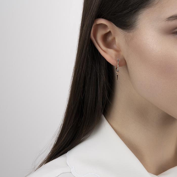 Золоті сережки з фіанітами. Артикул 23277/01/0/73