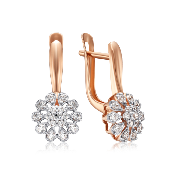 Золоті сережки з фіанітами. Артикул 23278/01/1/43