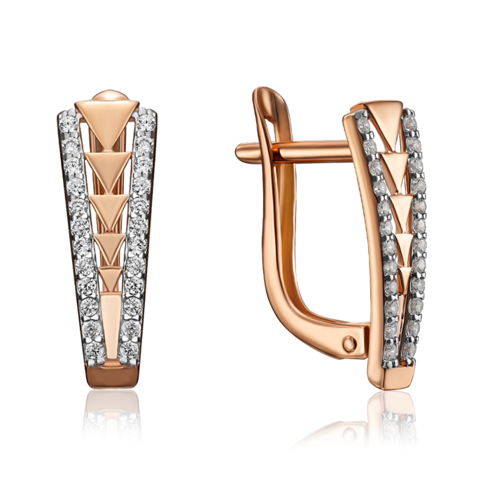 Золоті сережки з фіанітами. Артикул 23310/01/1/1