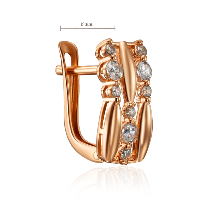 Золотые серьги с фианитами. Артикул 23318/01/0/752