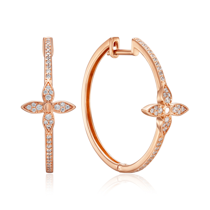 Золоті сережки з фіанітами. Артикул 23355/01/0/601