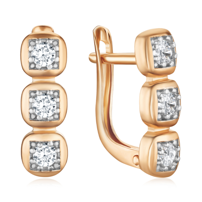 Золоті сережки з фіанітами 23359/01/1/52