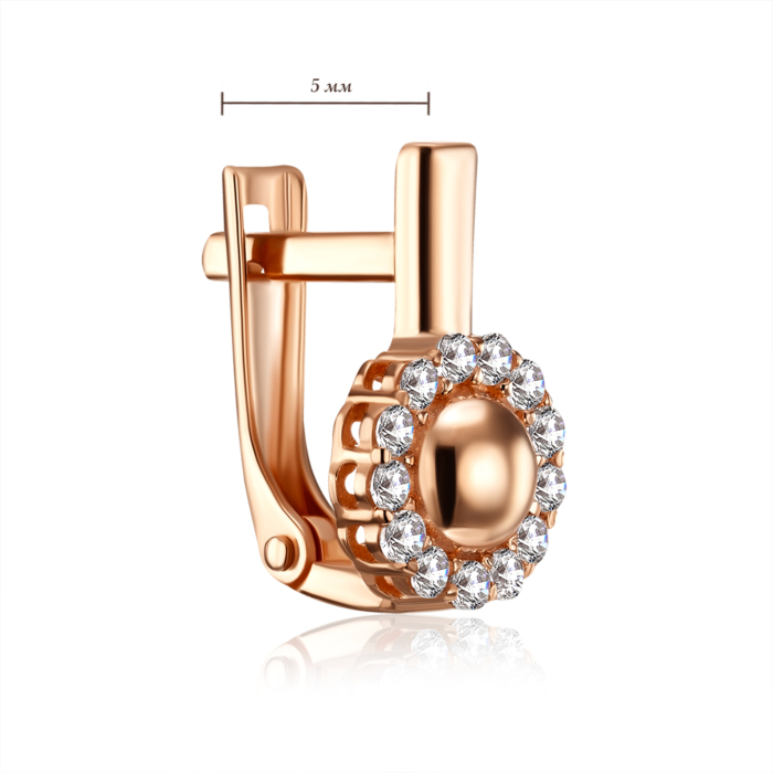 Золоті сережки з фіанітами. Артикул 23370/01/0/13