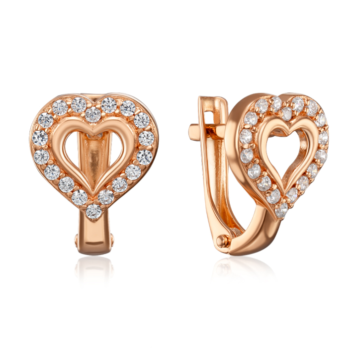 Золоті сережки з фіанітами. Артикул 23381/01/0/1