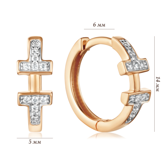 Золотые серьги. Артикул 23386/01/1/1