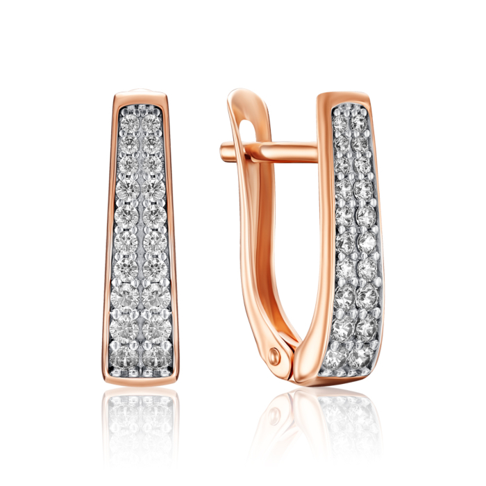 Золотые серьги с фианитами. Артикул 23394/01/1/75