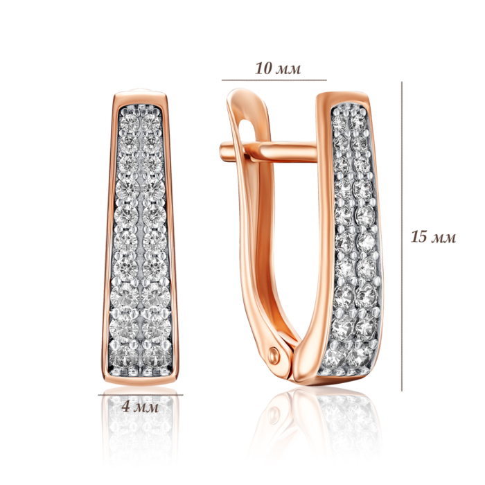 Золотые серьги с фианитами. Артикул 23394/01/1/75