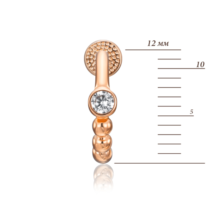 Золотые серьги с фианитом. Артикул 23406/01/0/52