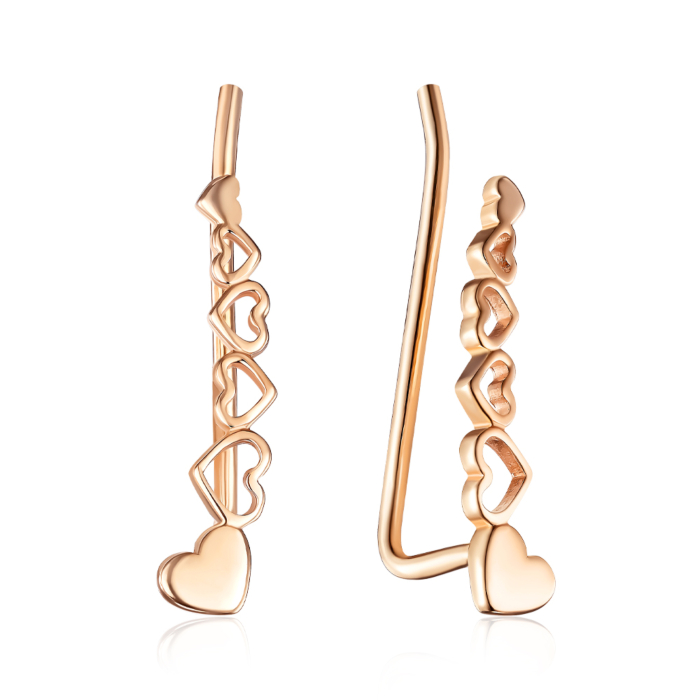 Золоті сережки-каффи без вставки. Артикул 23414/01/0