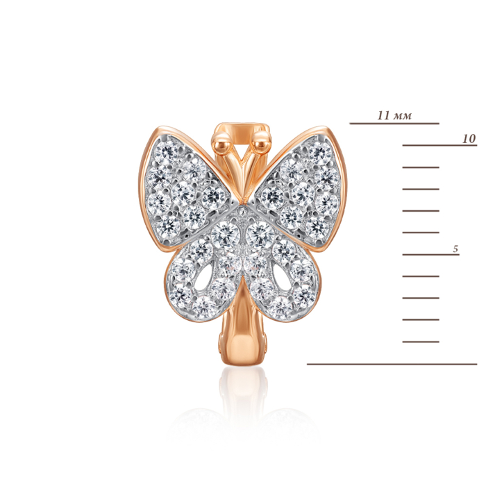 Золоті сережки з фіанітами. Артикул 23417/01/1/36